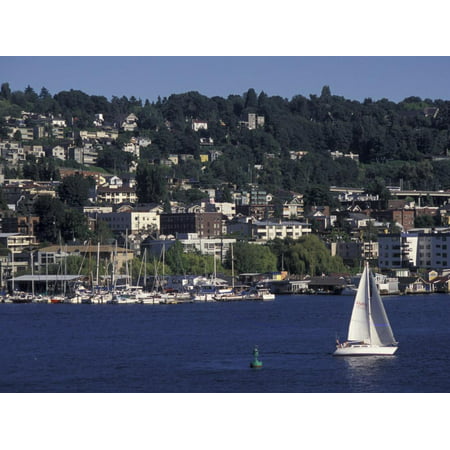 View of Lake Union and Capitol Hill Neighborhood, Seattle, Washington, USA Print Wall Art By Connie