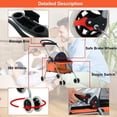 thumbnail image 5 of CL.HPAHKL 4 Wheels Outdoor Pet Folding Stroller, Waterproof Travel Dog Stroller with Cup Holder & Zippered Mesh Windows, Pad Canopy Puppy Strolling Cart for Small Medium Dogs, Orange, 5 of 8