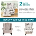 thumbnail image 4 of CHUNTIAN Wingback Chair Covers Slipcovers 2 Piece Stretch Wing Chair Covers Spandex Slipcovers Wingback Sofa Covers Armchair Covers Non-Slip Furniture Protector for Living Room Wingback Chairs, A13, 4 of 5