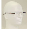 thumbnail image 3 of Lightweight Rimless Reading Glasses Metal with Flexible Temple - Rectangular Anti Blue Blocker Reader Clear Lens 1.00, 3 of 4