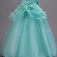 thumbnail image 6 of qucoqpe Flowers Girls Dresses Maxi Puffy Tulles Bow Crew Neck Ruffle Skirt Solid Wedding Ball Evening Gown Long Dresses for Kids, 6 of 6