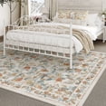 thumbnail image 4 of BERTHMEER Large 8'x10' Area Rugs for Living Room Bedroom Kitchen Home Office Rugs Vintage Beige Floral Carpets Machine Washable Farmhouse Dining Room Oriental Flower Non Slip, Multicolor, 4 of 10