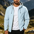 thumbnail image 2 of longantii Mens Waterproof Jackets Lightweight Windbreaker Collared Raincoat Long Sleeve Zip Up Coat Relaxed Fit Spring Fall Hiking Streetwear Blue 2XL, 2 of 5