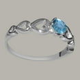 thumbnail image 3 of LBG British Made 9ct White Gold Natural Blue Topaz Womens Solitaire Ring - 33 size options - Size 11.75, 3 of 6