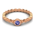 thumbnail image 2 of 925 Sterling Silver Rose Vermeil 3mm Round Tanzanite Stackable Women Valentines Day Gifts Ring, 2 of 4