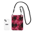 thumbnail image 6 of Multi-Color Cross-Body Handbag 8.27×5.91in Waterproof, Scratch-Resistant And Odor-Free Detachable Shoulder Strap Argyle Plaid Magenta_1, 6 of 7