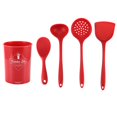 thumbnail image 2 of FAGINEY 5 Pcs Kitchen Utensil, Temperature Resistant Silicone Non‑Stick Rice Spoon Spatula Shovel Ergonomic Cooking Set With Storage Bucket, 2 of 8