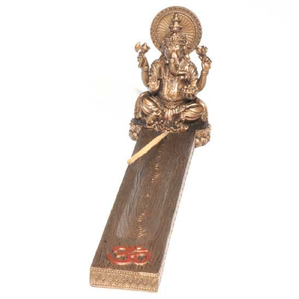 Ganesha Incense Burner Holder Ash Catcher Bronze Color Hindu Hinduism