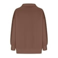 thumbnail image 7 of Oversized Sweaters for Women Half Zip Long Sleeve Shirts Solid Color Sweatshirts Collar Hoodie Loose Casual Blouse (Coffee XXL), 7 of 7
