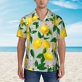 thumbnail image 2 of Fuzoiu Lemon1 Print Hawaiian Shirt for Men, Summer Beach Casual Short Sleeve Button Down Shirts, Men’s Beach Summer Shirts with Pocket,Medium, 2 of 7