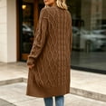 thumbnail image 3 of Womens Cable Knit Longline Cardigan Sweater Oversized Long Sleeve Casual Fall Winter Tops, 3 of 4