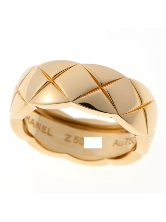 Pre-Owned Chanel Coco Crush Collection Ring, Medium Model J10571, Au750 18KYG Yellow Gold, Size...