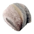 thumbnail image 7 of Diufon Women's Winter Knitted Hat Striped Fleece Thickened Warm Windproof Hats Ladies Plush Outdoor Ski Cap, 7 of 7
