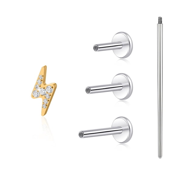 Limerencia Hypoallergenic Titanium Flat Back Internal Thread Stud Earring for Men and Women