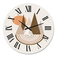 thumbnail image 2 of Designart 'Minimalistic Mountain Landscape With Red Full Moon' Modern Wall Clock, 2 of 5