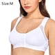 thumbnail image 2 of Sujetador deportivo Gather con cobertura total, cierre frontal, sin aros, soporte de espalda y postura para mujer - Blanco, 2 of 6
