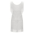 thumbnail image 5 of HXWCHs 70s Disco Fringe Mini Dress for Women 1920s Flapper Style Bohemian Party Wear with Flowy and Retro Dance Outfit L White, 5 of 7