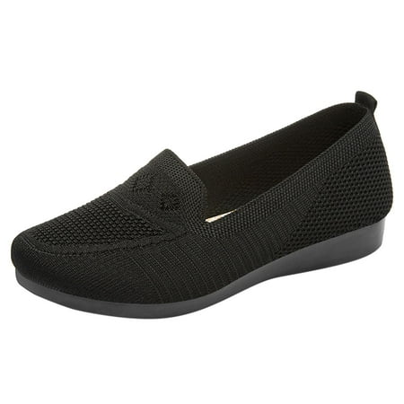 

SEMIMAY Fashion Spring And Summer Women Casual Shoes Low Heel Flat Bottom Slip On Mesh Breathable Lightweight Comfortable Minimalist Style