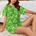 thumbnail image 4 of Fotbe Green Cucumber Print Pajama Set for Women 2 Piece Loungewear Short Sleeve Tops and Shorts Set Soft Sleepwear-XX-Large, 4 of 7