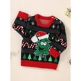 thumbnail image 3 of Seyurigaoka Christmas Baby Sweater Long Sleeve Crew Neck Christmas Pattern Jacquard Sweater, 3 of 9