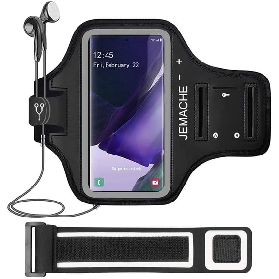 Galaxy Note 20, 20 Ultra Armband, Gym Running Workouts Water Resistant Arm Band Case for Samsung Galaxy Note 20/20 Ultra with Key Holder (Black)
