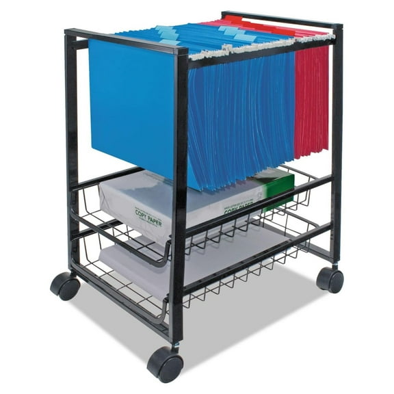 Mobile File Cart, Black