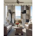 thumbnail image 6 of Black Brown Geometric Kitchen Curtains Modern Abstract Textured Cafe Short Curtains for Bathroom Blackout Window Curtain Grommet Small Window Treatment Tier Drapes for Bedroom Living Room 27.5"x39"x2, 6 of 9