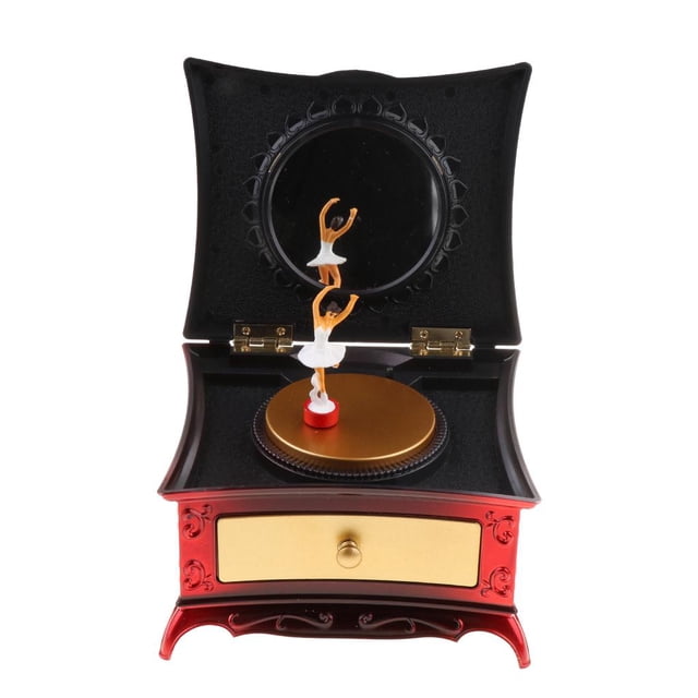 Chica Caja de música Teléfono Caja de joyería amante Regalo rojo Zulema Estuche para guardar joyas