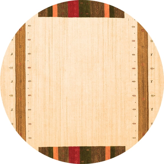 Ahgly Company Indoor Round Solid Orange Modern Area Rugs, 8' Round