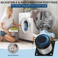 thumbnail image 3 of Heavy-Duty Carbon Steel Washing Machine Drain Pan 24x24 Inch – No Drainage Holes, 4 Stainless Steel Adjustable Anti-Vibration Feet, Rust-Proof Floor Leak Protection Tray – Easy Install – Black, 3 of 8