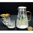 thumbnail image 4 of 1.8L Large Capacity Hammer Patterned Glass Water Jug Set with Steel Lid - Heat-Resistant, Explosion-Proof & Transparent Design for Cold/Hot Water, Stylish Kitchen Accessory & Ideal Gift for, 4 of 6