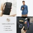 thumbnail image 3 of for iPhone X/XS Case, Wallet Case with Card Holder Kickstand Magnetic Zipper Pocket Lanyard Strap Wristlet,Leather Flip Case Wallet for iPhone X/XS, Black, 3 of 10