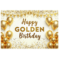 thumbnail image 2 of Sparkling Golden Happy Golden Birthday Banner Background Party Supplies for Birthday Party Decorations Photography Props Balloon Decors, 2 of 8