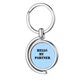 thumbnail image 1 of Hello My Partner Workmate Rotating Keychain Metal Keyring Holder, 1 of 2