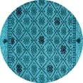 thumbnail image 1 of Ahgly Company Indoor Round Abstract Light Blue Modern Area Rugs, 8' Round, 1 of 4