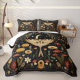 thumbnail image 2 of Homewish Boho Moth Twin Quilt Set, Hippie Flower Mushroom Twin Coverlet Set, 2 Pieces 1 Bedspread and 1 Pillowcase, 2 of 7