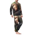 thumbnail image 2 of Balery Daisy Sleeping Sloth Pijama para Hombre de Dos Piezas con Manga Larga, Conjunto de Dormir y Descanso Suave con Bolsillos-Large, 2 of 6
