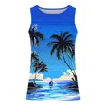 thumbnail image 4 of BiZtdJrK Mens Graphic Tank Tops Summer Sleeveless Muscle Fit Shirts Beach Hawaiian Palm Tree Gym Workout Tanks Multicolor M, 4 of 6