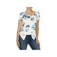 thumbnail image 1 of Lucky Brand Womens Boat Neck Floral Print T-Shirt, 1 of 2