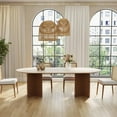 thumbnail image 6 of 71" Oval Dining Table for 6, Mid Century Modern Dining Table, Unique Faux Marble Dining Table with Solid Wood Legs, Farmhouse Kitchen Table for Dining Room (Table Only), 6 of 6