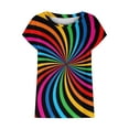 thumbnail image 3 of Birdeem Mode Femmes Mode Manches Courtes Col Rond T-Shirt Imprimé Blouse Tops Amples, 3 of 6