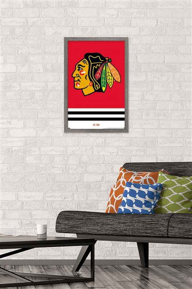 NHL Chicago Blackhawks - Logo 21 Wall Poster, 14.725" x 22.375", Framed