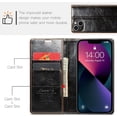 thumbnail image 6 of Leather Case for iPhone 15 Card Slot Folio Flip Wallet Case for iPhone 15 Premium PU Magnetic Kickstand Cover Soft TPU Inner Case Brown, 6 of 7