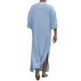 thumbnail image 3 of Mens Arab Muslim Long Robe Clothes Casual Middle East Islamic Thobe Kaftan Robes, 3 of 3