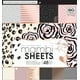Mambi Simple Face Papier Tampon 12" X 12" 48/pkg-Noir, Blanc & Rose – image 1 sur 1