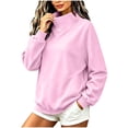 thumbnail image 2 of Brqkzdu Women Mock Neck Sweatshirt Drop Long Sleeve Casual Oversized Sweatshirts Fall Lightweight Loose Fit Comfy Pullover Sweatshirt, 2 of 10