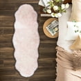 thumbnail image 2 of Soft Fluffy Plush Faux Fox Fur Shag Rug, Home Decor 2 x 6 Feet, White Pink, 1 Pack, 2 of 6