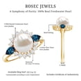 thumbnail image 6 of Rosec Jewels Freshwater Pearl Cocktail Ring with Blue Topaz and Diamond - AAA Grade - Pearl Ring for Women - with Jewelry Box, 18K Yellow Gold, US 9.00, 6 of 7