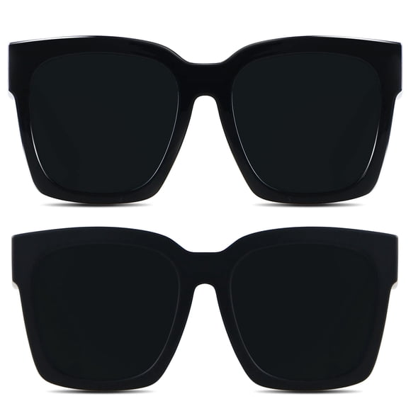 Gafas de sol ANDWOOD de gran tamaño con montura cuadrada UV400 para mujer
