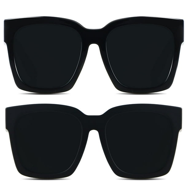 Gafas de sol ANDWOOD de gran tamaño con montura cuadrada UV400 para mujer